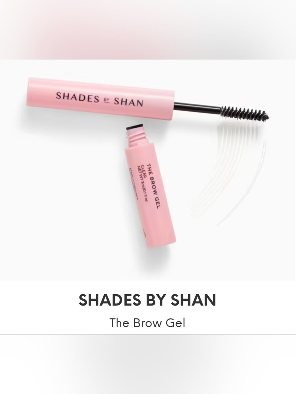NIB Shades By Shan The Brow Gel Clear - Full Size